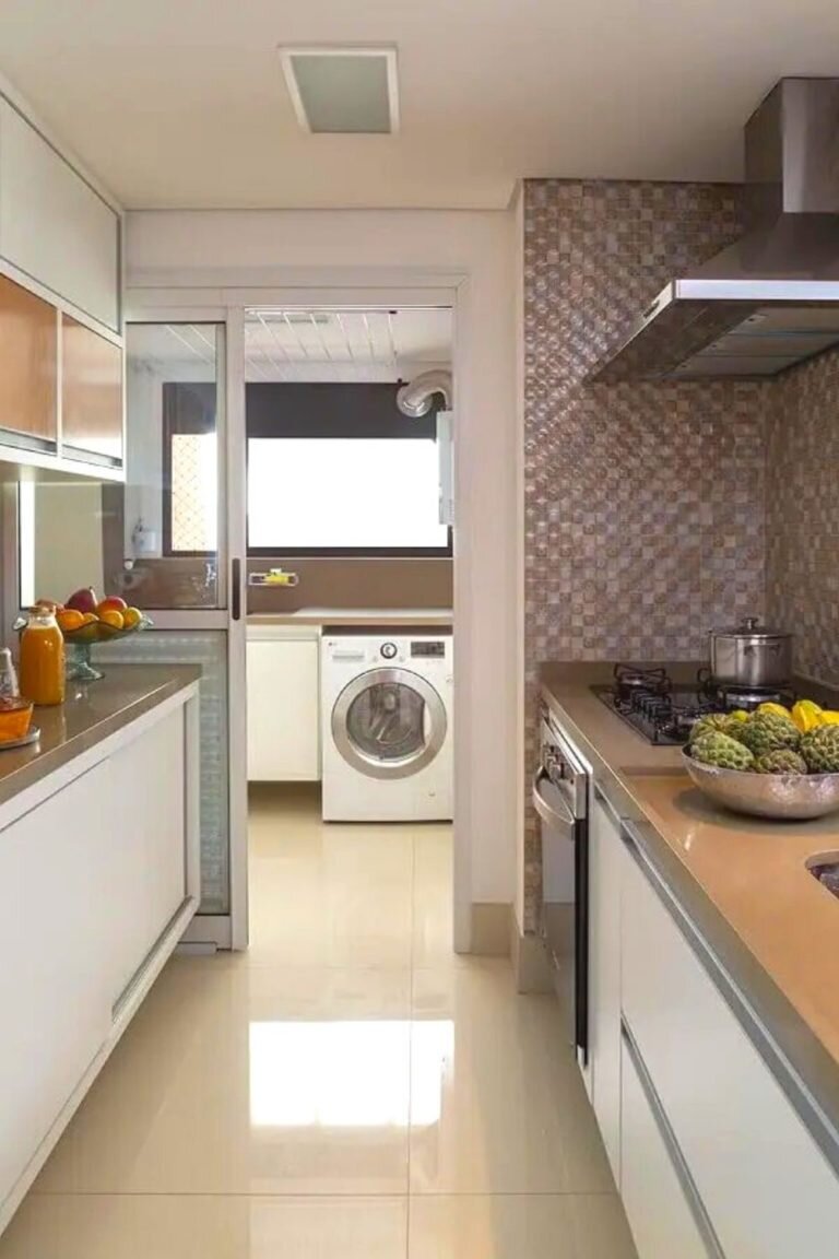 40 ideias de Cozinha e lavanderia planejada para apartamento pequeno