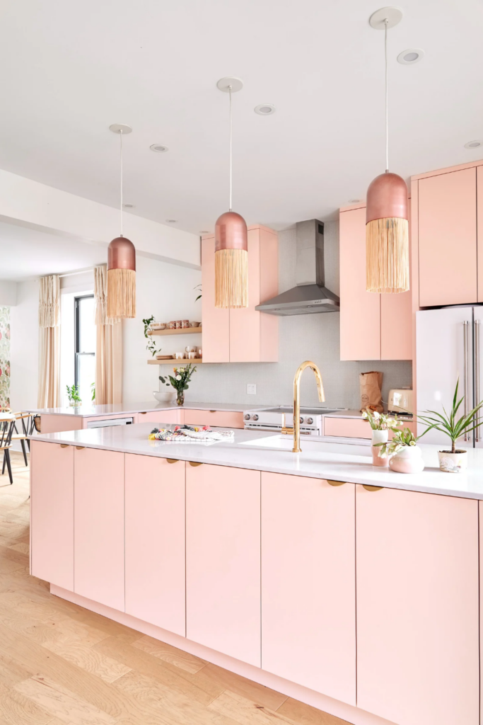 cozinha cor de rosa retrô
