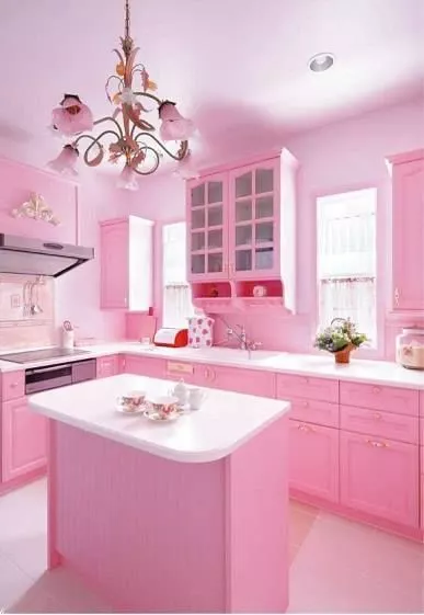 cozinha cor de rosa toda rosa
