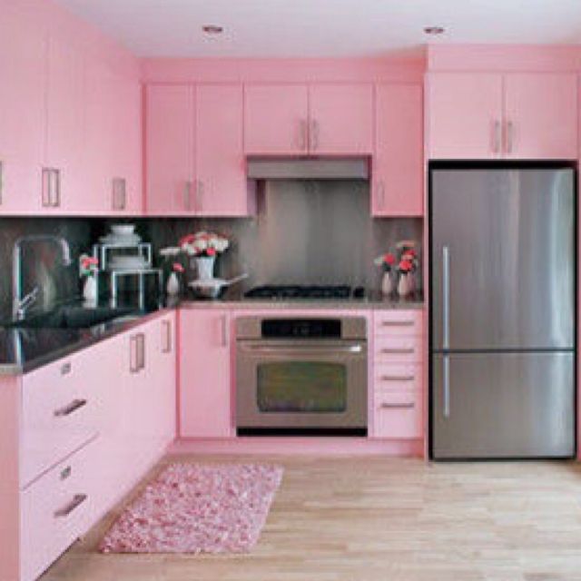 Cozinha cor de rosa