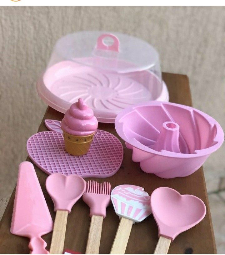 utensílios de cozinha rosa
