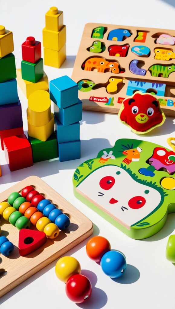 variedade de brinquedos educativos